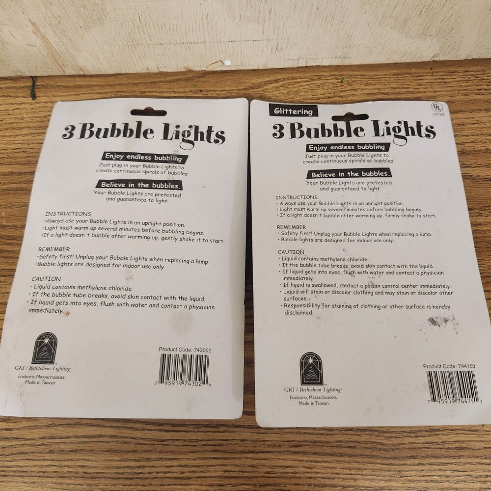 Bubble Lights 2 Pack Replacement Bulbs One Glitter pack one bubble light - Picture 4 of 4